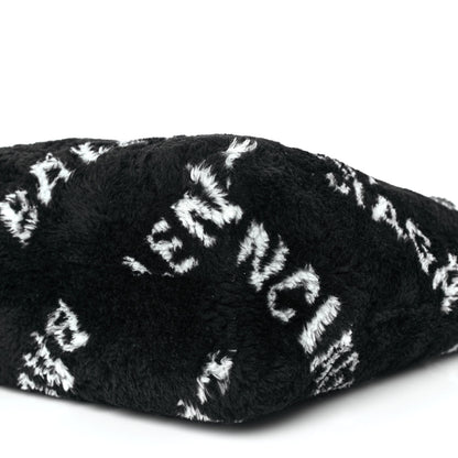 Balenciaga Faux Fur Diagonal Logo Everyday Tote Black White 8 of 8