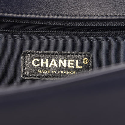 Chanel Lambskin Quilted New Medium Boy Flap Dark Navy Blue 6 of 10