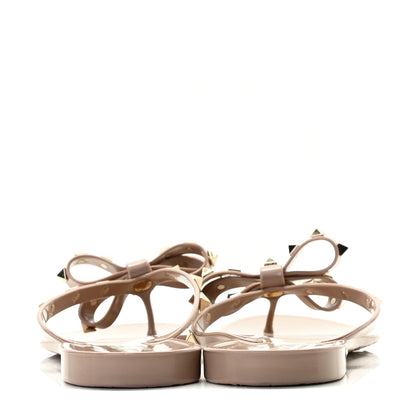 Valentino Garavani PVC Jelly Rockstud Bow Thong Sandals 39 Poudre 5 of 11