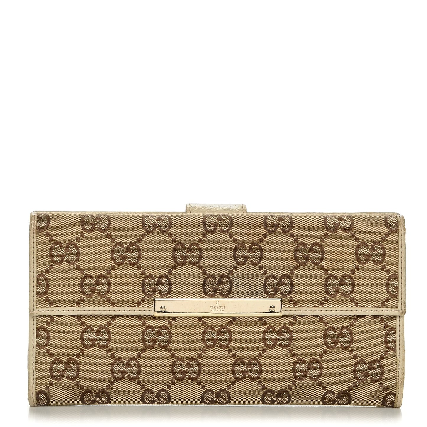 Monogram Metal Bar Continental Flap Wallet Off White