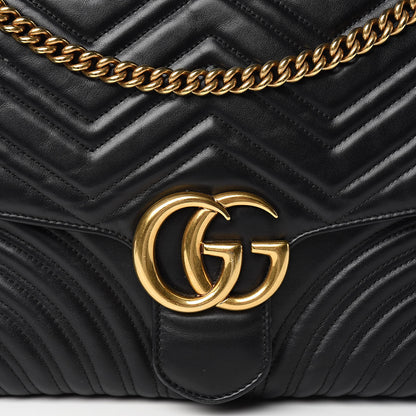 Gucci Calfskin Matelasse Large GG Marmont Shoulder Bag Black 14 of 14
