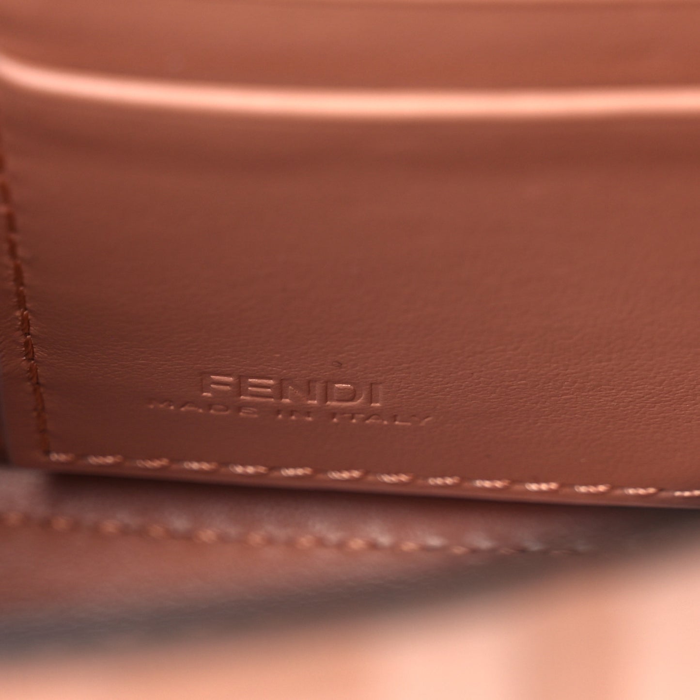 Calfskin FF Diamonds Wallet On Chain Pink