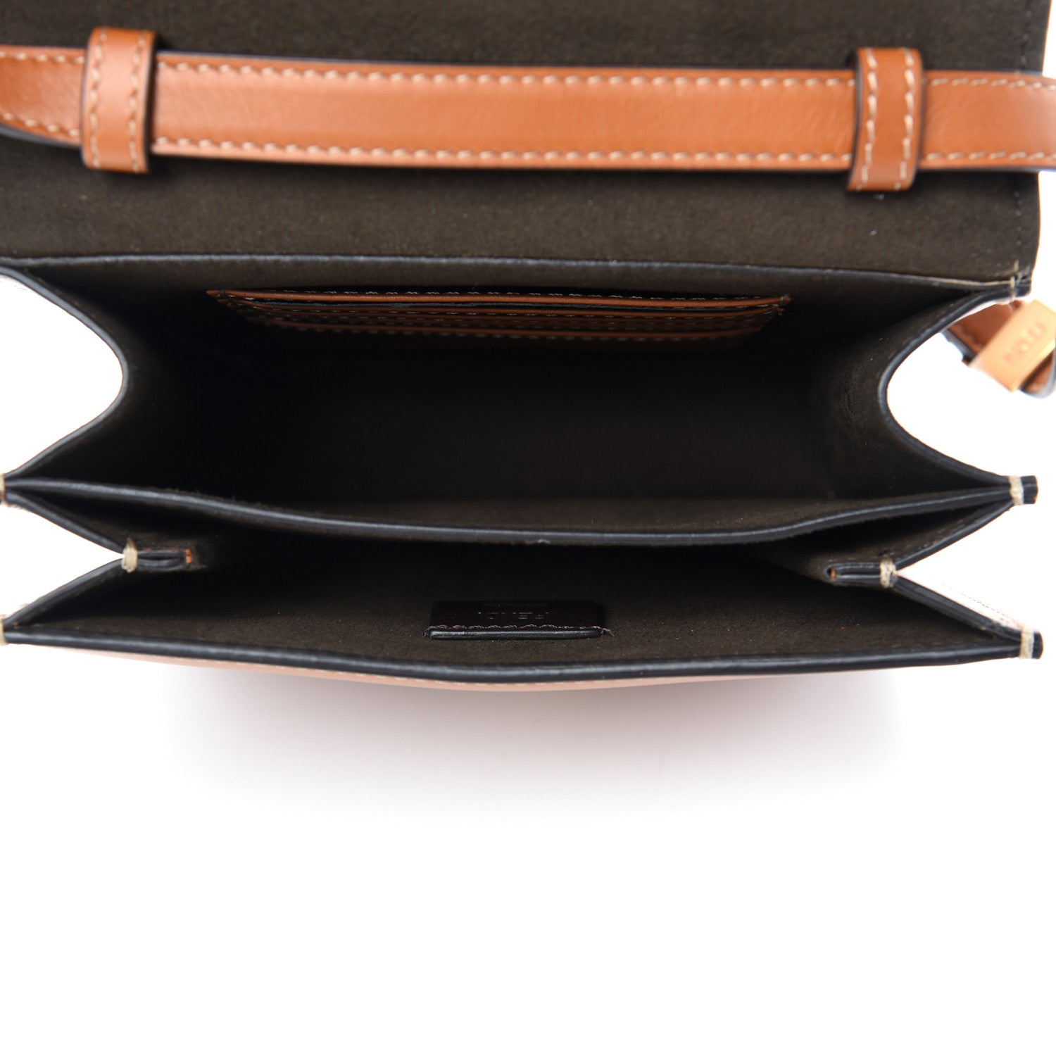Fendi Vitello King Karligraphy Crossbody Bag Cuoio 5 of 10