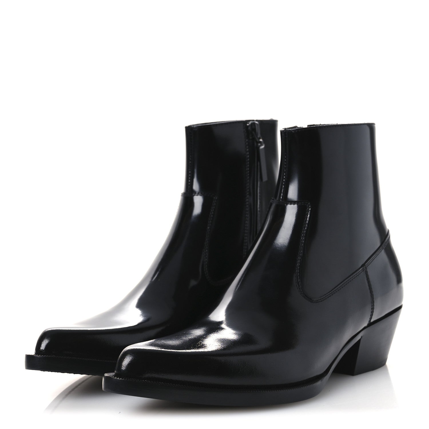 Saint Laurent Vitello Beat 40 Ankle Boots 37 Black 4 of 12