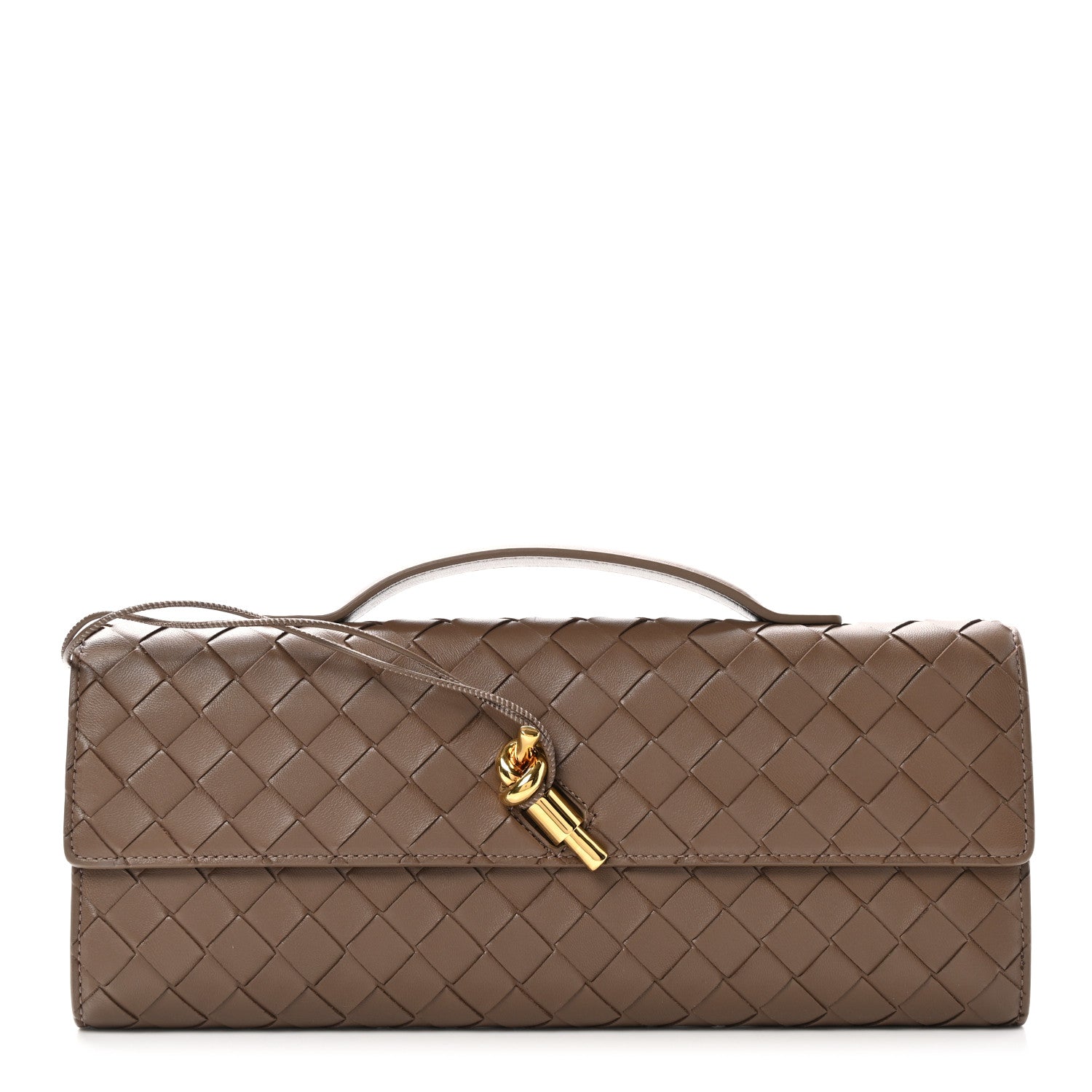 Bottega Veneta Nappa Intrecciato Long Andiamo Top Handle Clutch Pinecone 1 of 7