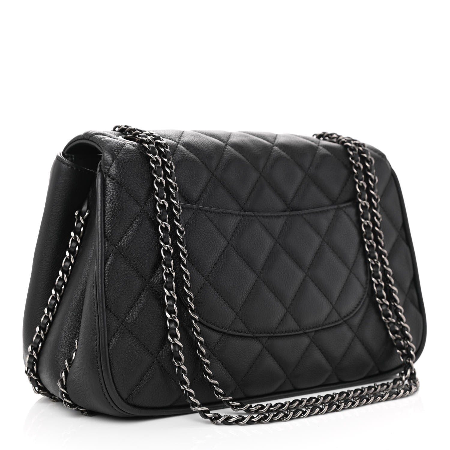 Chanel Calfskin Quilted Medium Frame in Chain Flap Black 2 of 10
