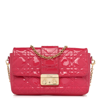 Christian Dior Patent Cannage New Lock Pouch Fuchsia 1 of 16