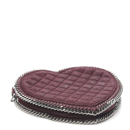 Stella McCartney Shaggy Deer Quilted Falabella Heart Crossbody Bag Burgundy 3 of 8