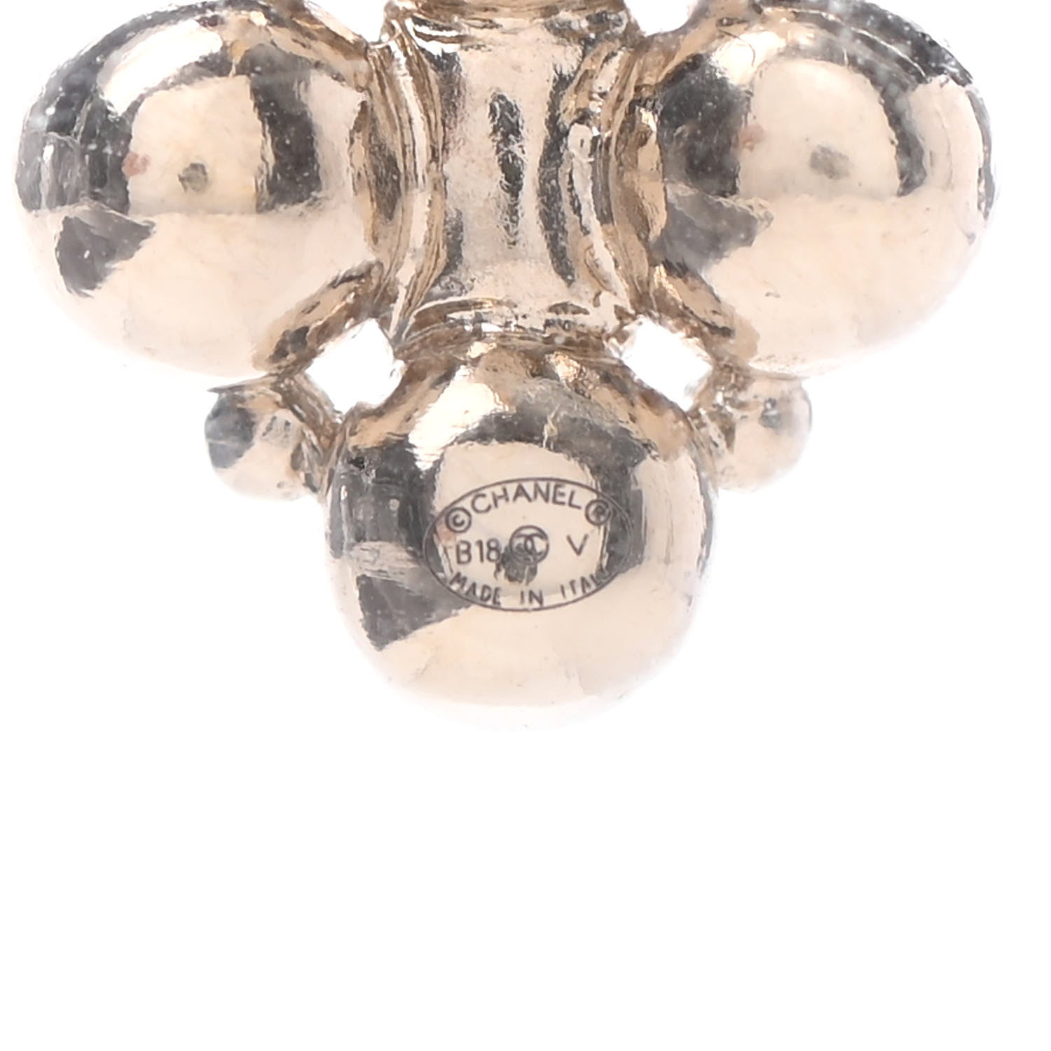 Chanel Crystal Resin CC Drop Earrings Light Gold Black 4 of 4