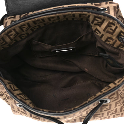 Fendi Zucchino Vitello Drawstring Shoulder Bag Testa di Moro Beige 4 of 13