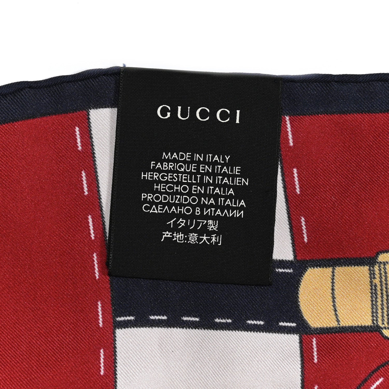 Gucci Silk Trompe L'Oeil Print Scarf White 3 of 3