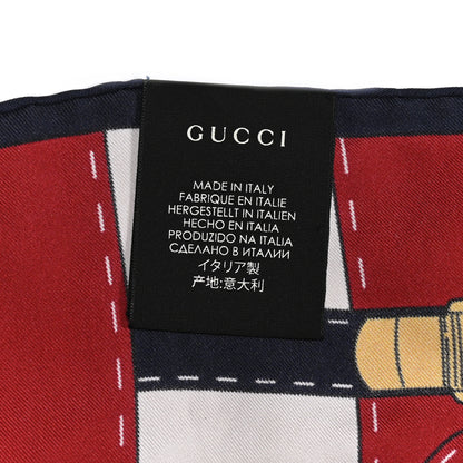 Gucci Silk Trompe L'Oeil Print Scarf White 3 of 3
