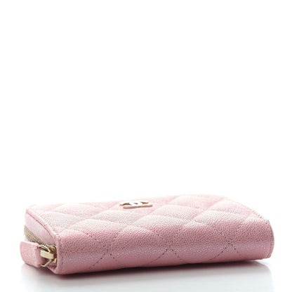 Chanel Iridescent Caviar Quilted Zip Coin Purse Pink 3 of 4