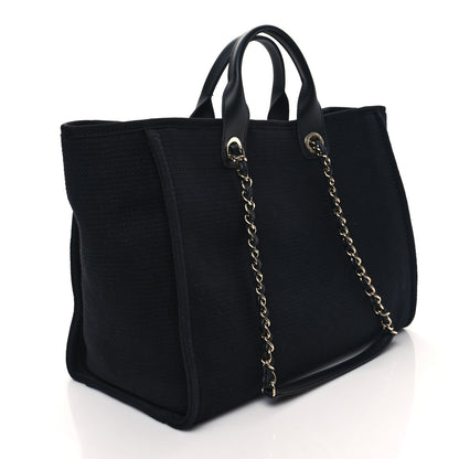 Chanel Mixed Fibers Medium Deauville Tote Black 4 of 12