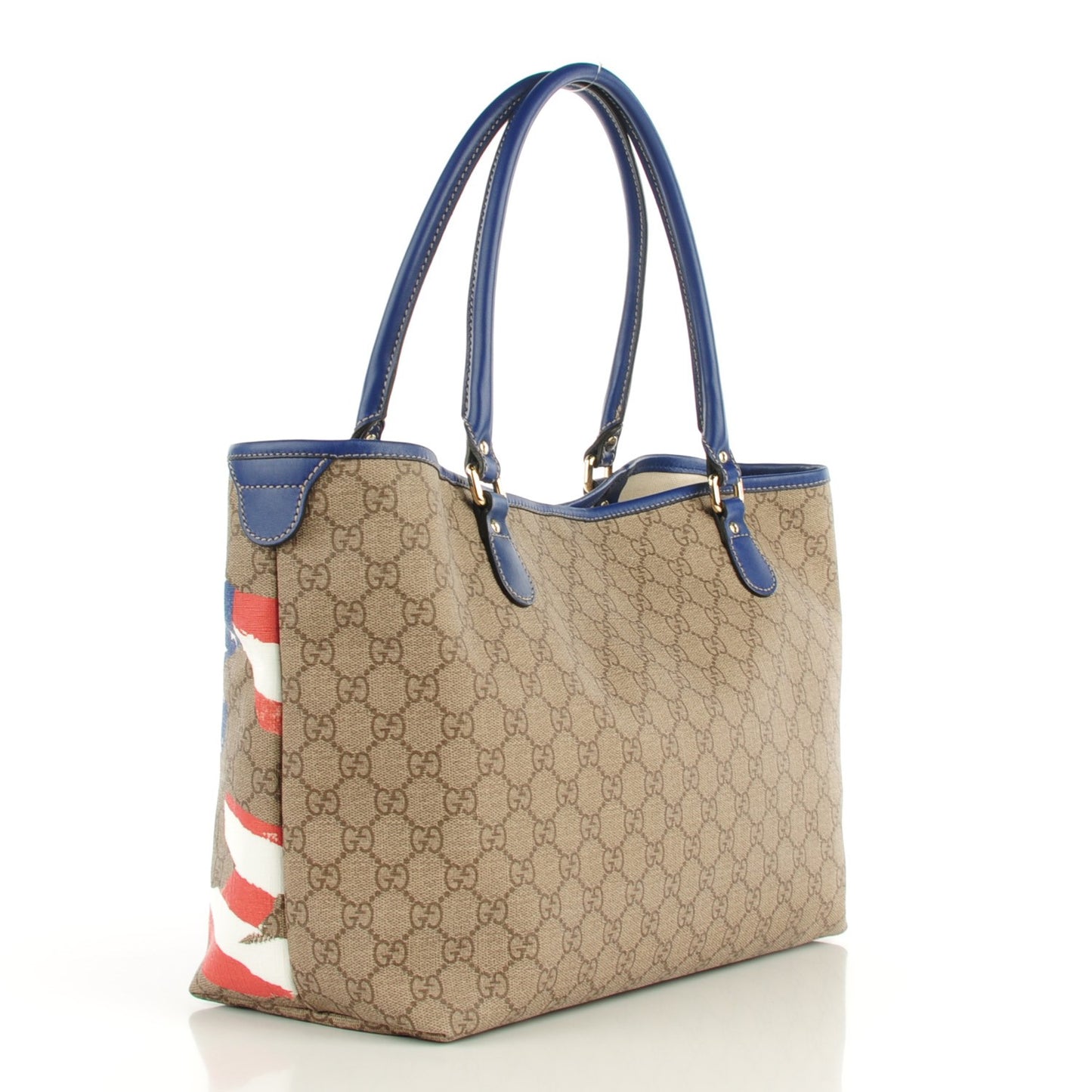 GG Plus Monogram Medium USA Flag Unicef Tote Blue