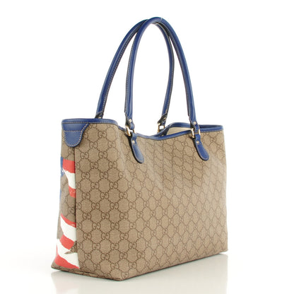 Gucci GG Plus Monogram Medium USA Flag Unicef Tote Blue 3 of 8