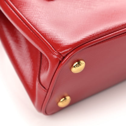 Prada Saffiano Mini Galleria Double Zip Tote Fuoco 13 of 17