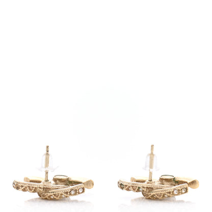 Chanel Crystal CC Earrings Gold 4 of 5