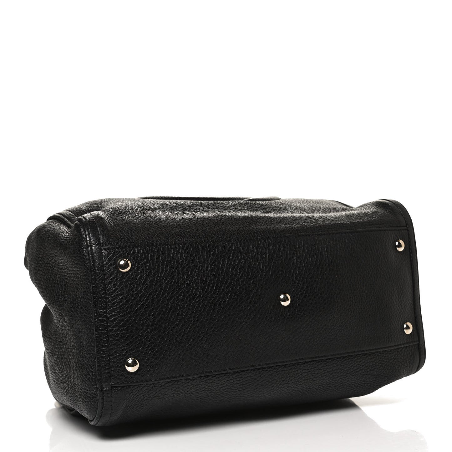 Pebbled Calfskin Medium Soho Shoulder Bag Black
