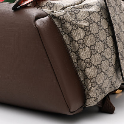 Gucci GG Supreme Monogram Medium Ophidia Double Buckle Backpack Beige Ebony Neon Orange 10 of 10