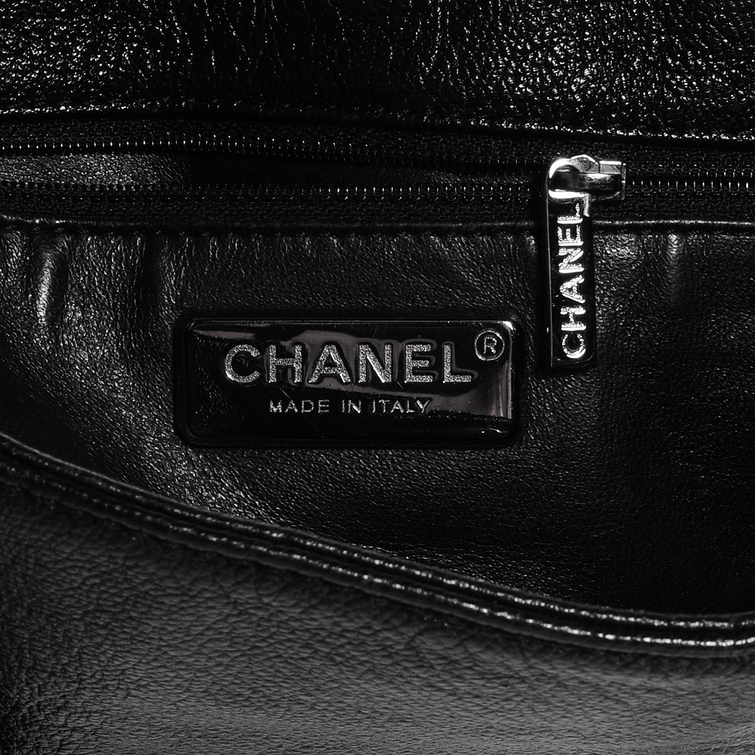 Chanel Metallic Deerskin Luxe Ligne North South Tote Black 5 of 7