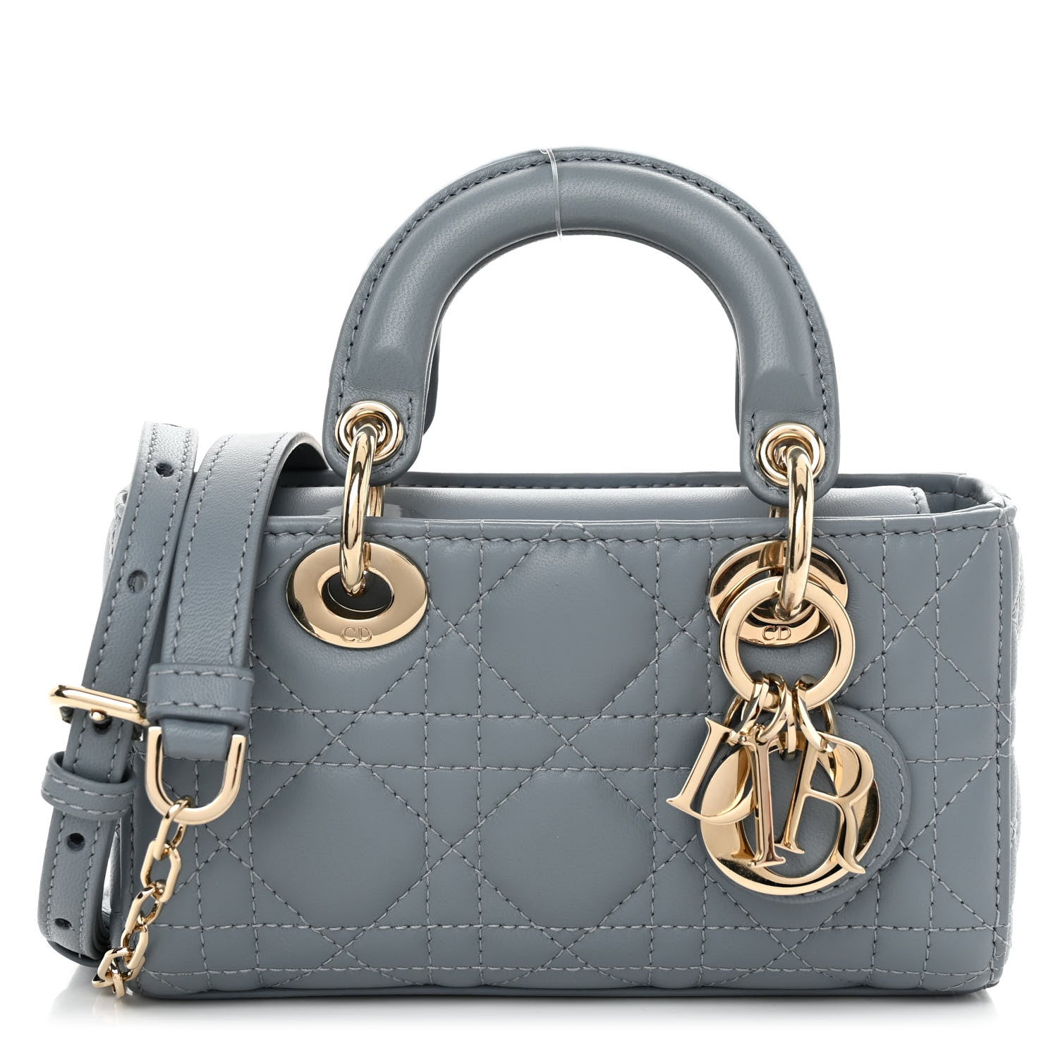 Christian Dior CHRISTIAN DIOR Lambskin Cannage Micro Lady D-Joy Cloud Blue 1 of 11