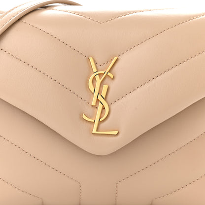 Saint Laurent Calfskin Y Quilted Monogram Toy Loulou Crossbody Bag Nude Powder 8 of 11