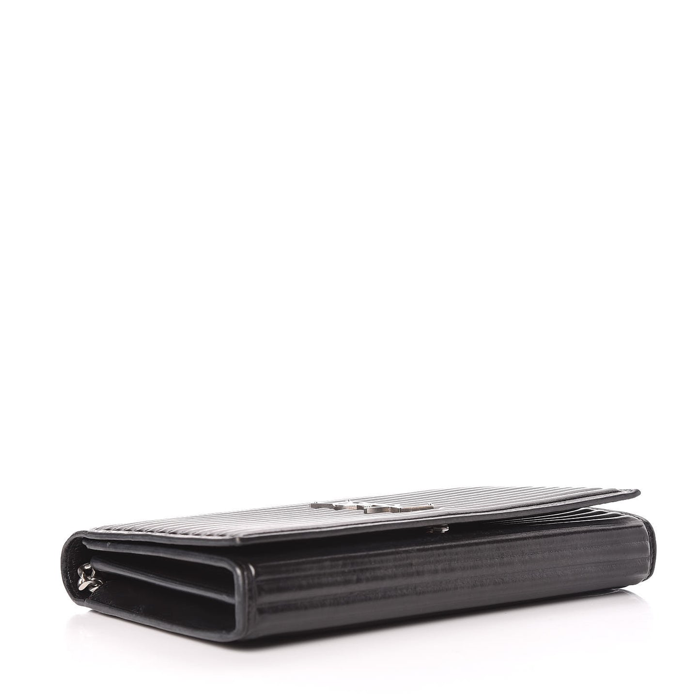 Ribbed Calfskin Opium Monogram Chain Wallet Black