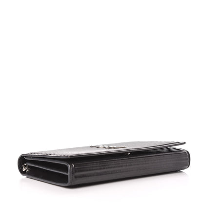 Saint Laurent Ribbed Calfskin Opium Monogram Chain Wallet Black 4 of 17