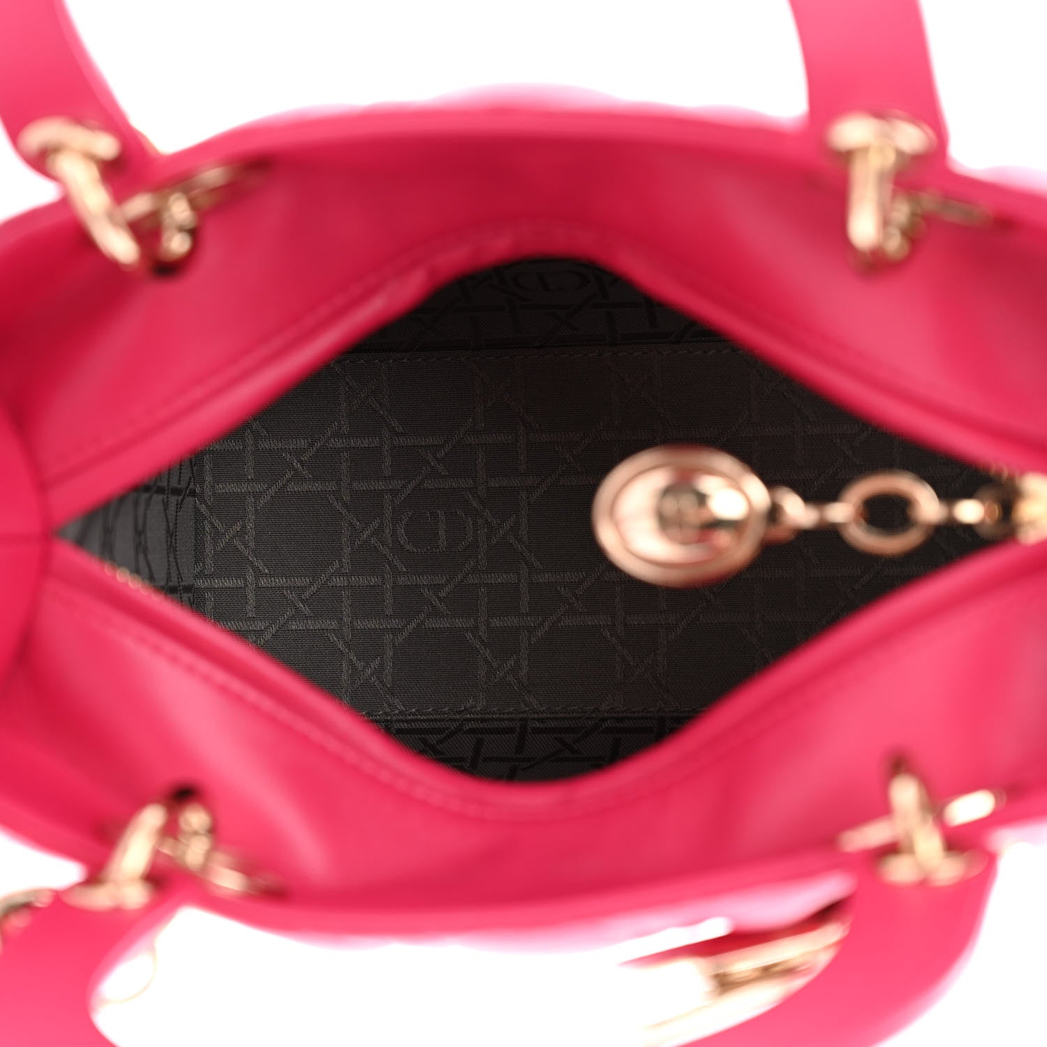 Christian Dior Lambskin Cannage Medium Lady Dior Fuchsia 5 of 10