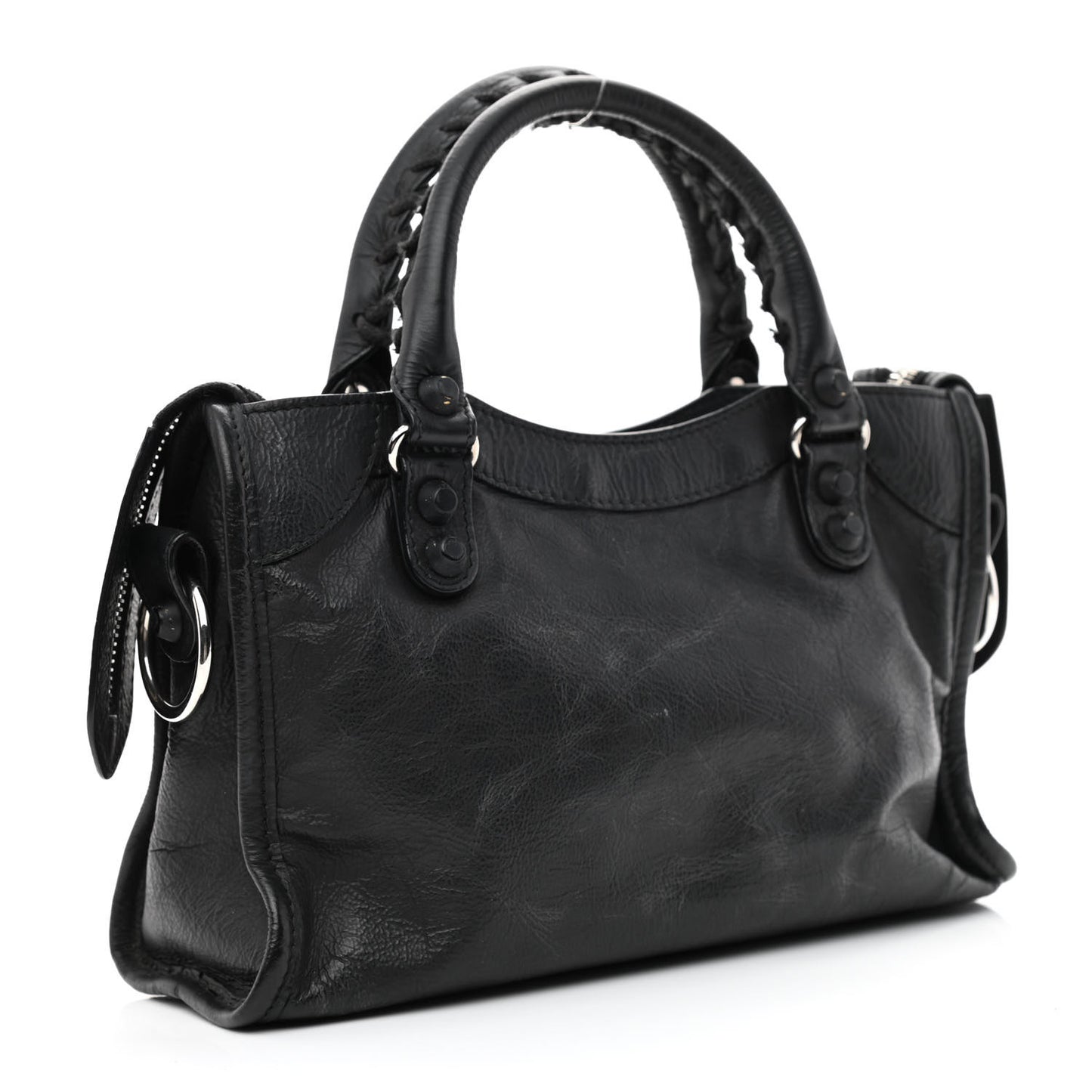 Matte Goatskin Rubber Covered Classic Hardware Mini City Black