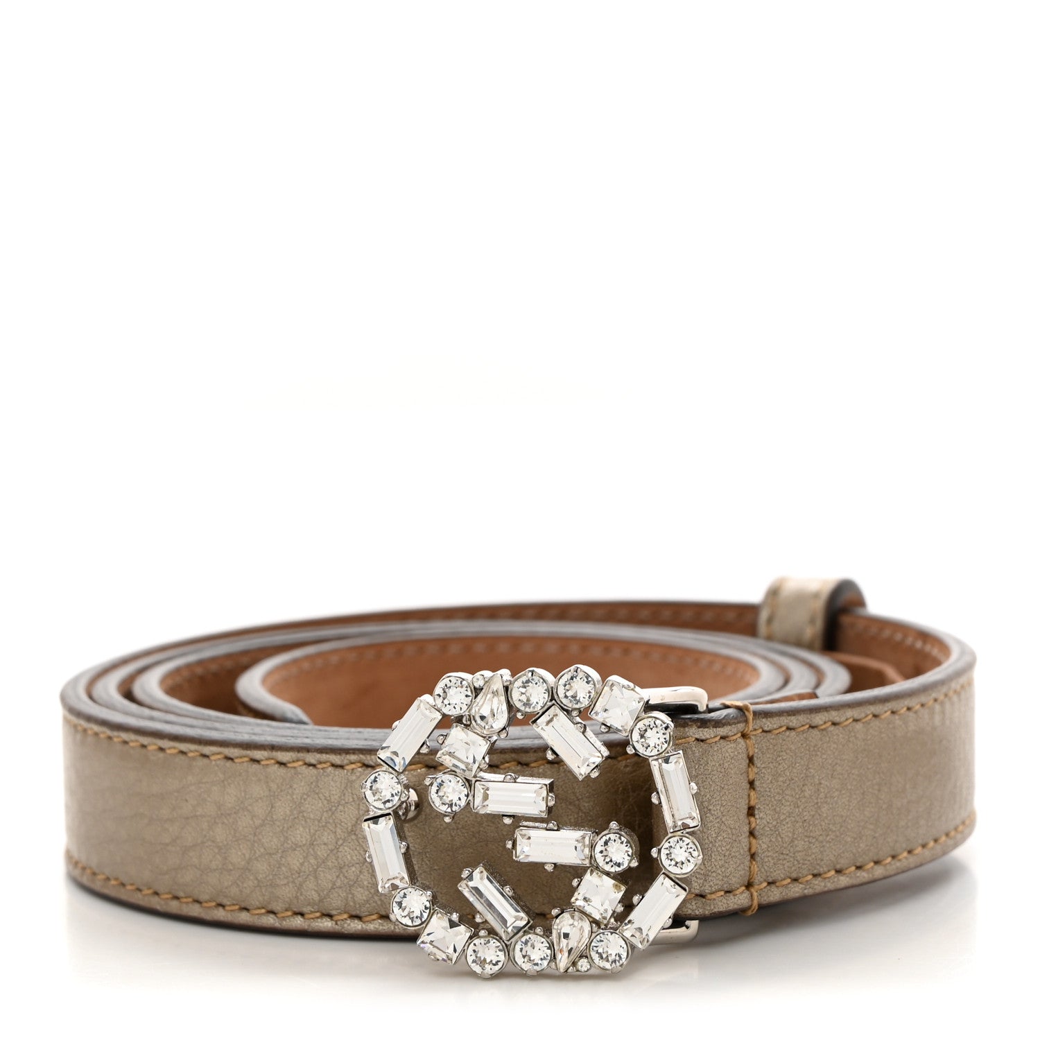 Gucci Calfskin Crystal Interlocking G Belt 85 34 Sasso 1 of 7