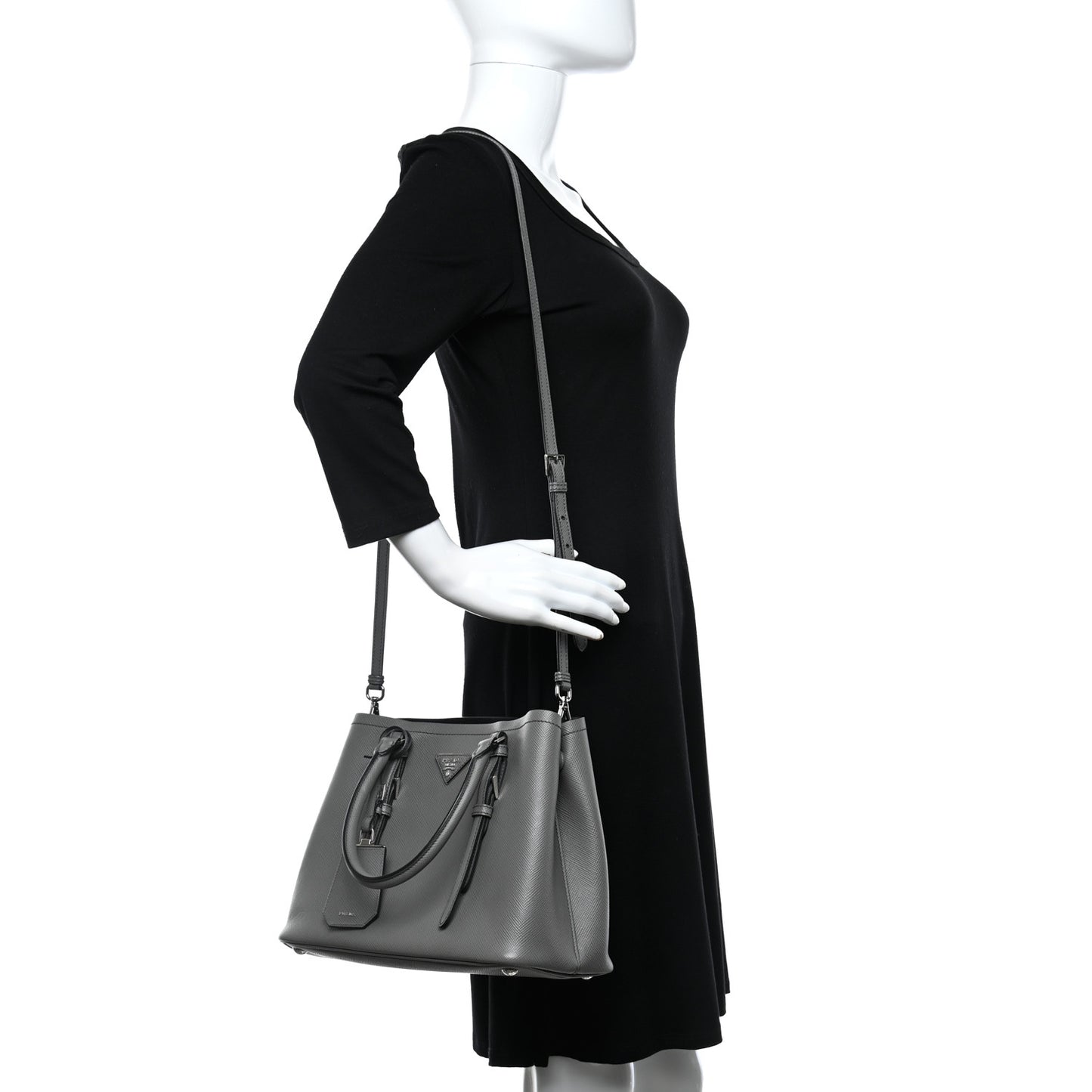 Saffiano Cuir Small Double Handle Tote Marmo