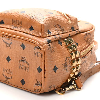 MCM Visetos Side Stud X-Mini Stark Bebe Boo Backpack Cognac 9 of 9