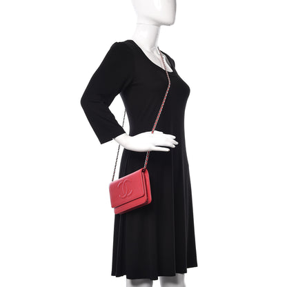 Chanel Caviar Timeless CC Wallet On Chain WOC Red 2 of 11