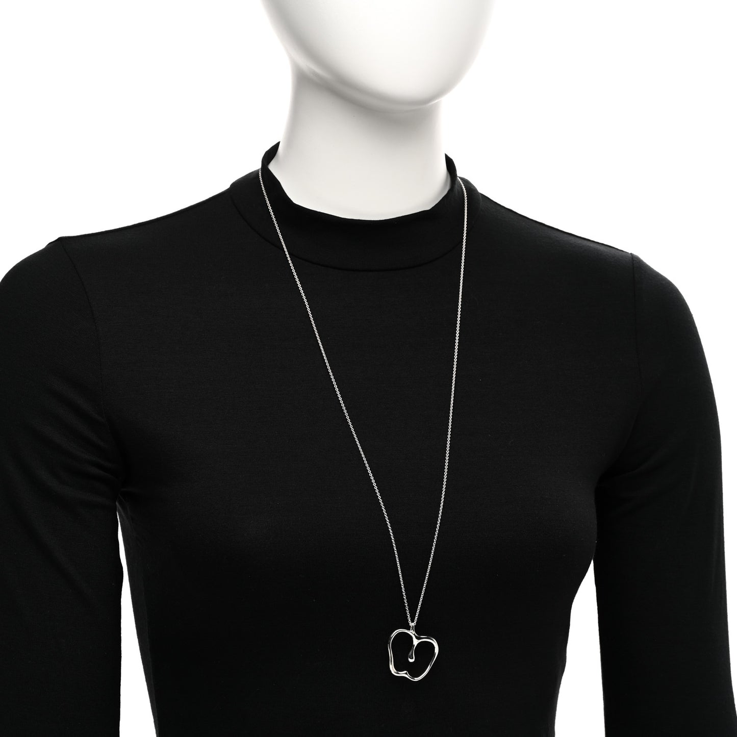 Sterling Silver Large Elsa Peretti Apple Pendant Necklace