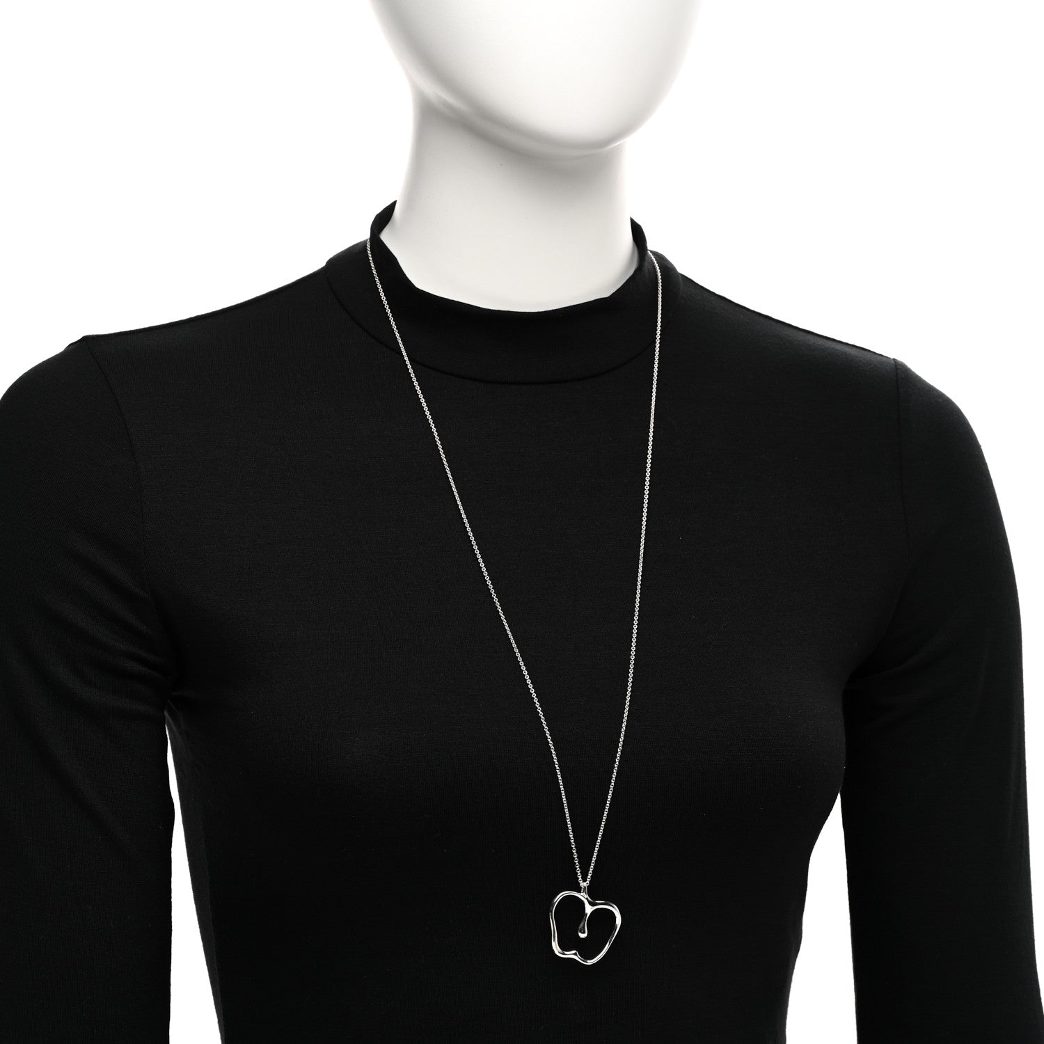 Tiffany Sterling Silver Large Elsa Peretti Apple Pendant Necklace 2 of 4