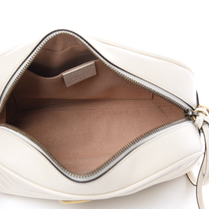 Gucci Calfskin Matelasse Small GG Marmont Chain Shoulder Bag White 5 of 11