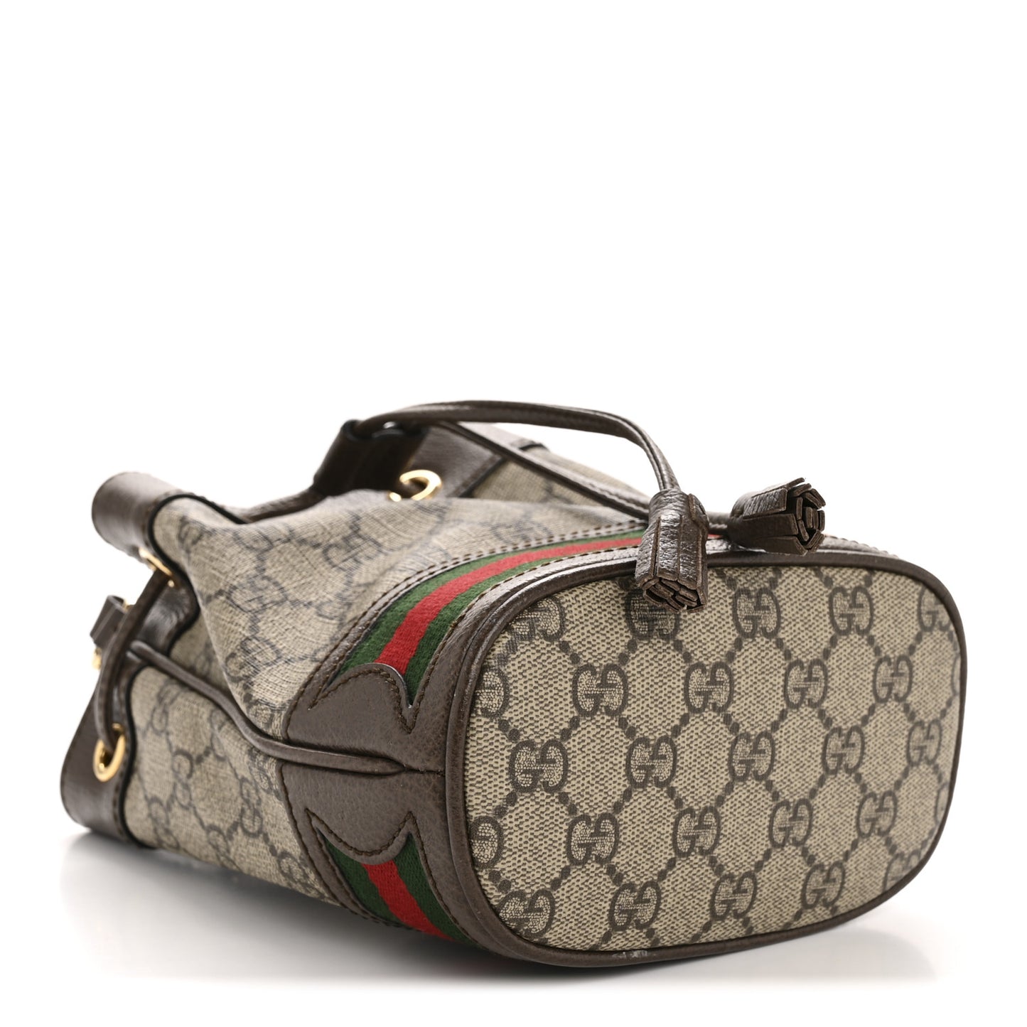 GG Supreme Monogram Web Mini Ophidia Bucket Bag Brown