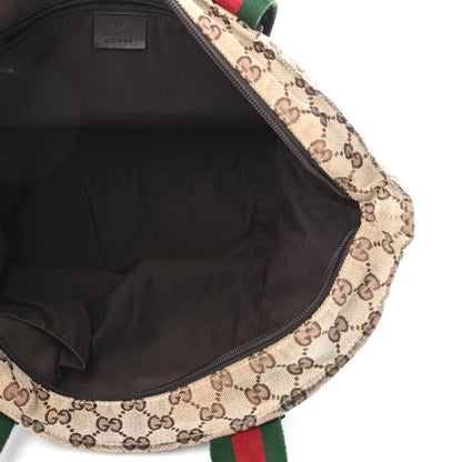 Gucci GG Monogram Medium Web Handle Bucket Tote Dark Brown 5 of 11