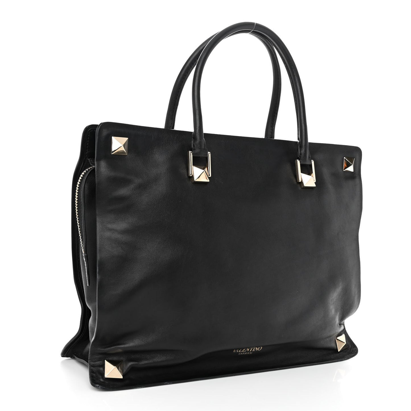 Vitello Macro Rockstud Runway Tote Black