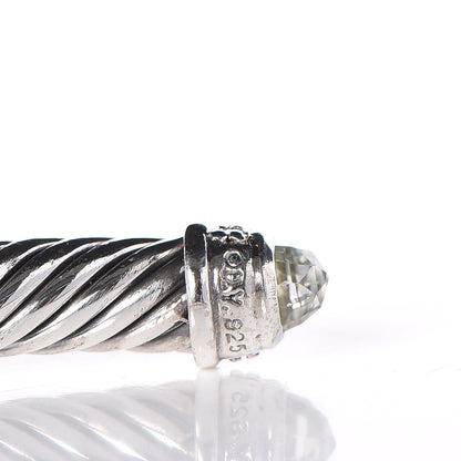 David Yurman Sterling Silver Diamond Prasiolite 5mm Cable Classics Bracelet 5 of 5