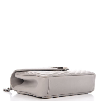 Saint Laurent Sheepskin Matelasse Monogram Medium College Bag Light Grey 4 of 10