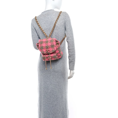 Chanel Wool Tweed Elegant Backpack Pink Brown 3 of 9