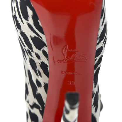 Christian Louboutin Tissu Leopardino Lady Daf 160 Pumps 39 Black White 9 of 10