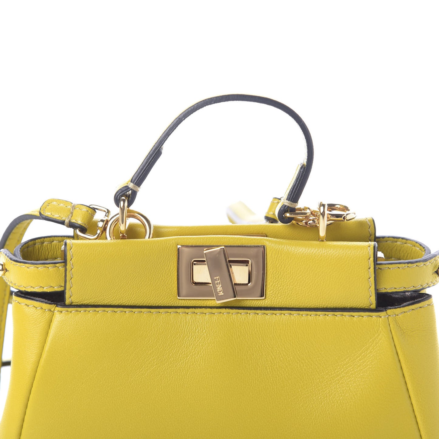 Shiny Nappa Micro Peekaboo Iconic Satchel Lime
