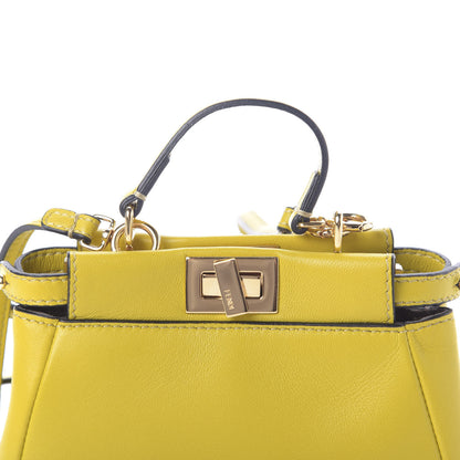 Fendi Shiny Nappa Micro Peekaboo Iconic Satchel Lime 7 of 9