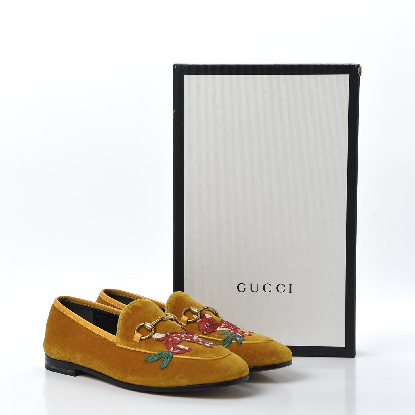 Softy Velvet Malaga Kid Deer Embroidered Jordaan Loafers 36 Senape Crop