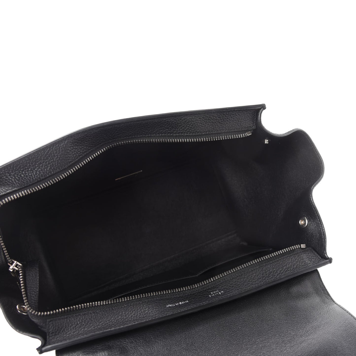 Drummed Calfskin Suede Small Trapeze Black