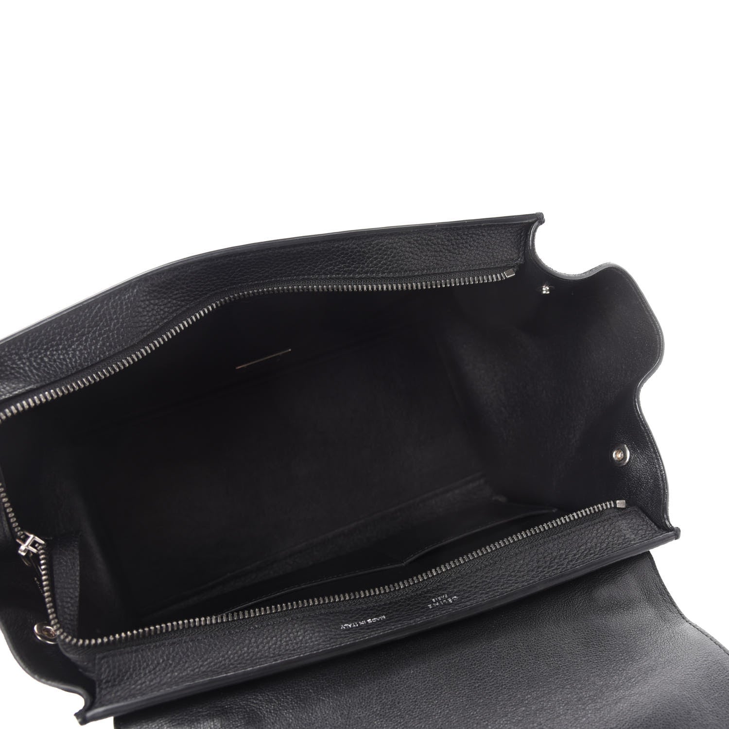 Celine Drummed Calfskin Suede Small Trapeze Black 5 of 11